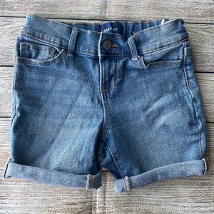 Old Navy Girls Jean Shorts Cuffed Size 6 Regular Kids Light Blue Denim